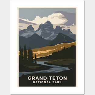 Travel Poster Grand Teton - National Park Posters and Art